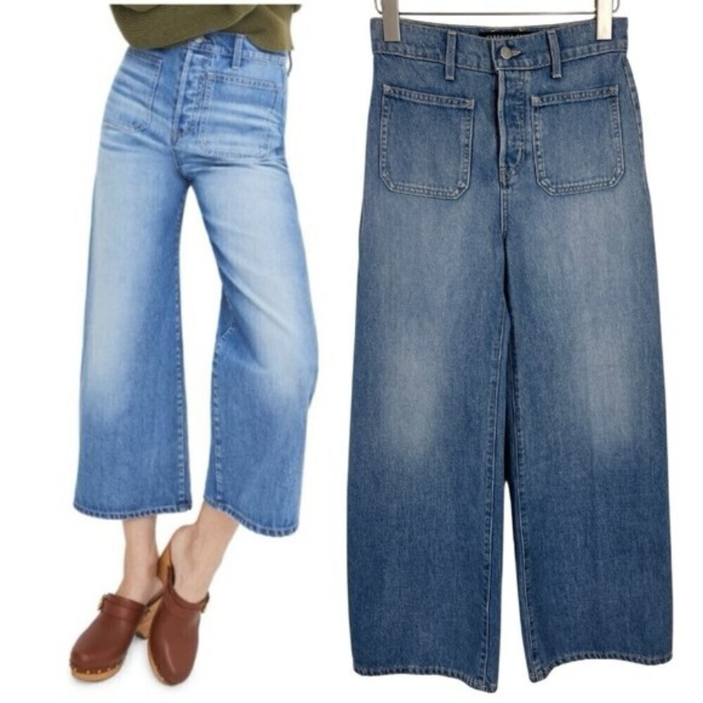 Veronica Beard Size 6/28 NWT Grant Extra High Rise Wide Leg Cropped Jeans